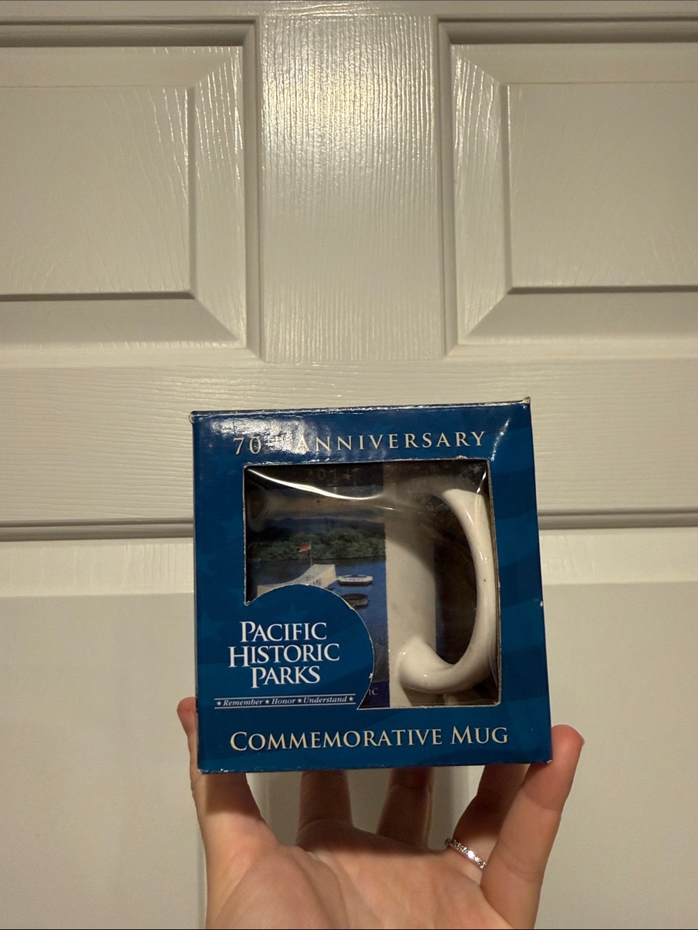Pacifica White Ceramic Mug with Blue Pacific Historic Parks Box